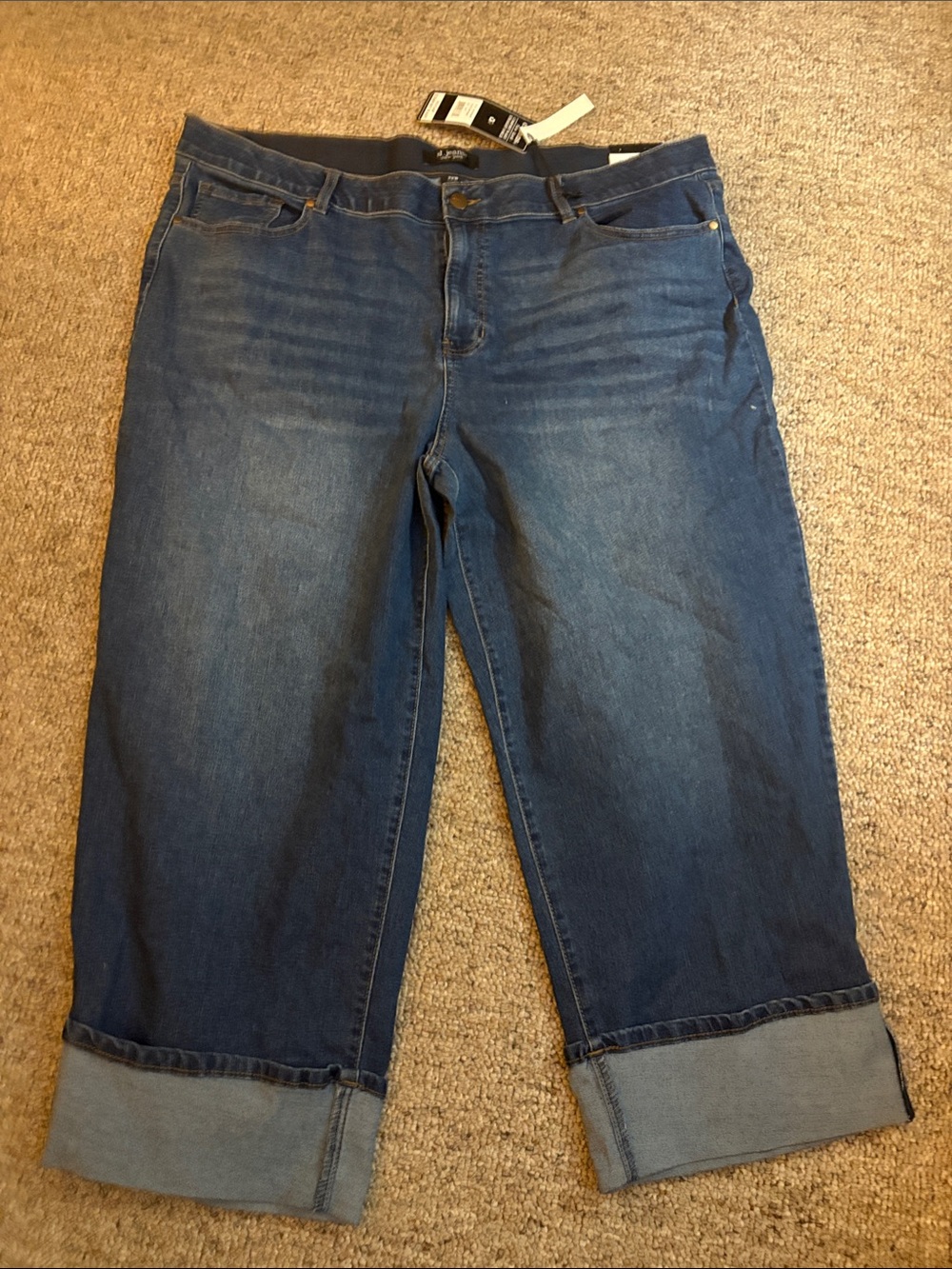 d. jeans Dark Blue Cropped Roll-Cuff Ankle Jeans
